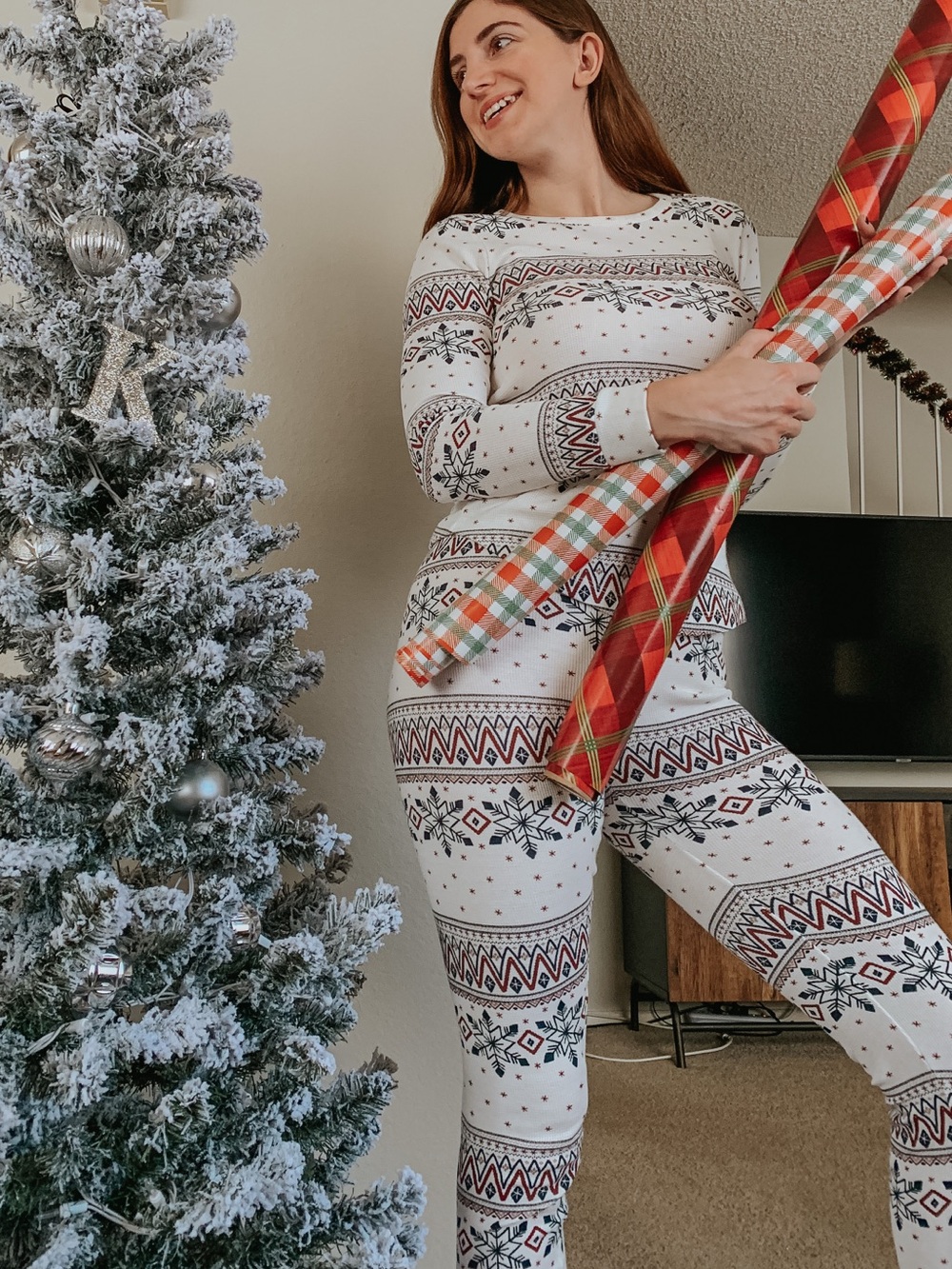 Adore Me Long Sleeve Christmas Pajama Set Small